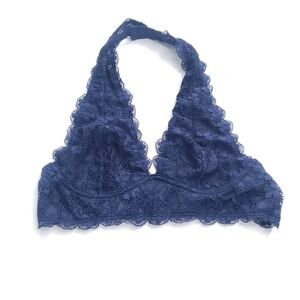 Addie navy lace halter bra size Medium